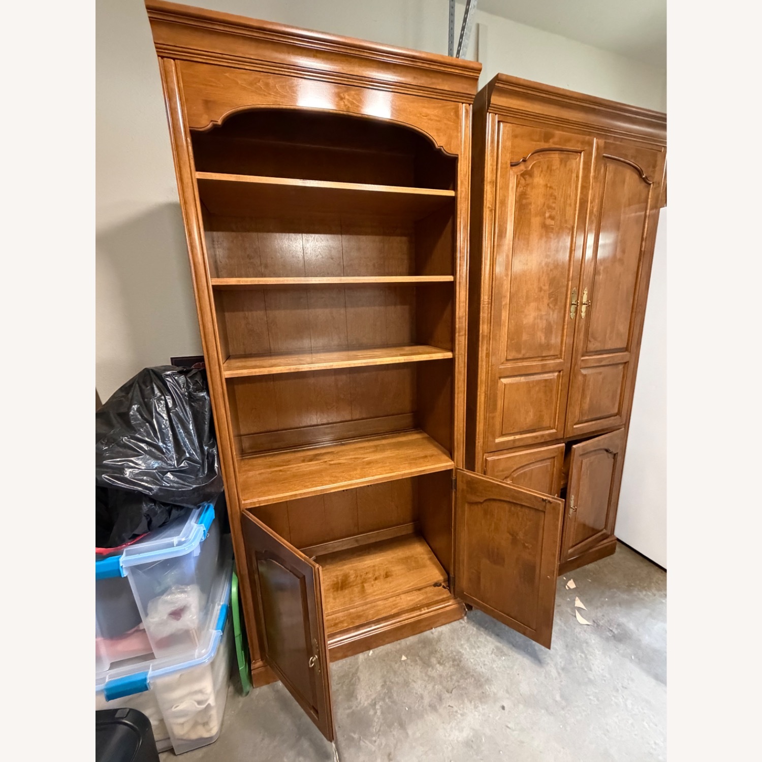 Ethan Allen Light Brown Wood Bookcase - image-2