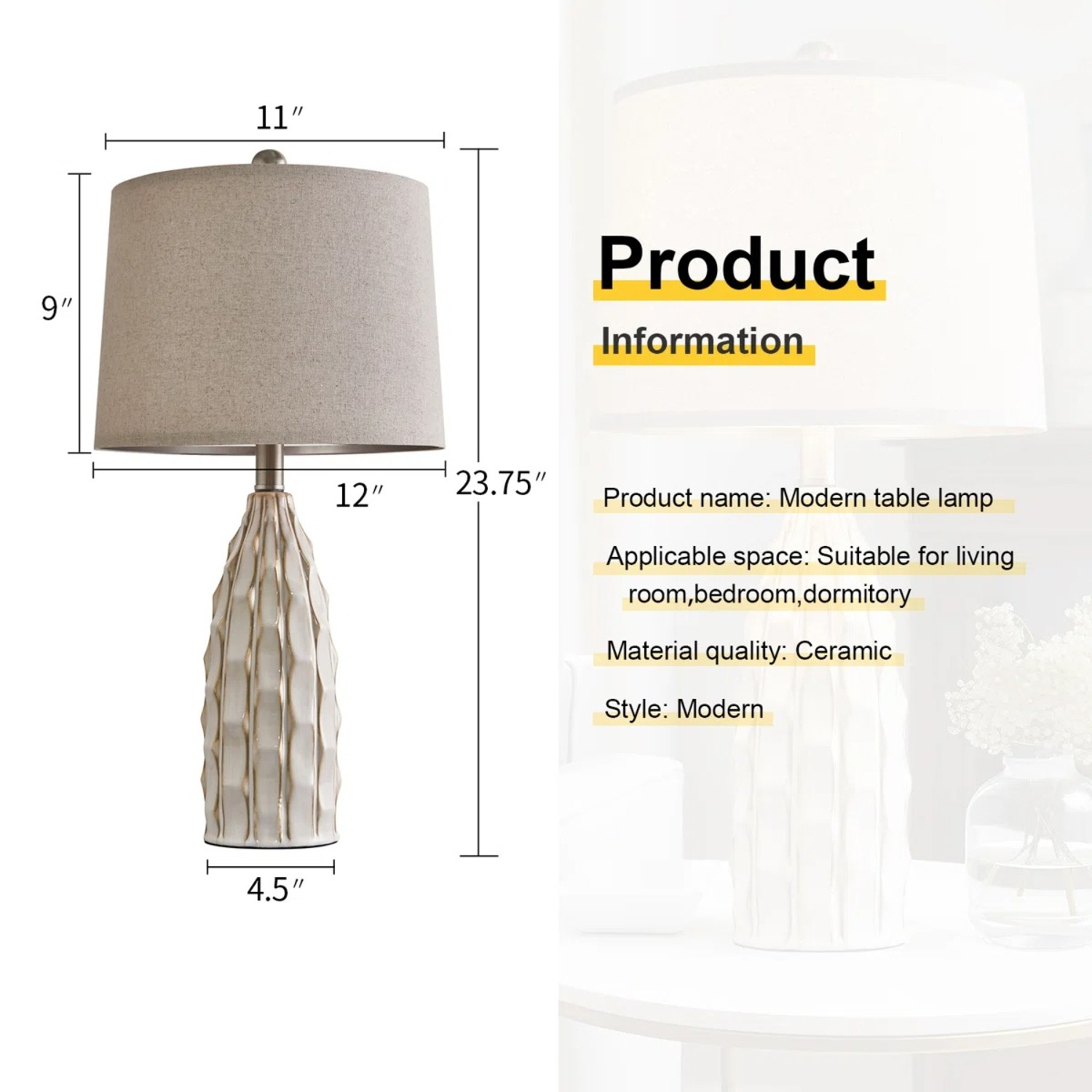 Wayfair Modern Ceramic Lamp - image-4