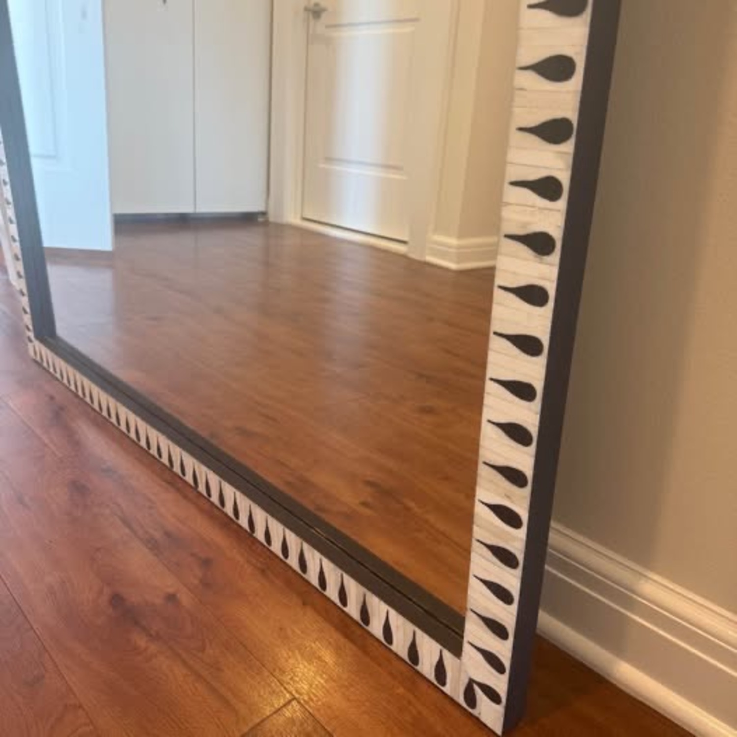 CB2 Bone Inlay Floor Mirror Black White  - image-2