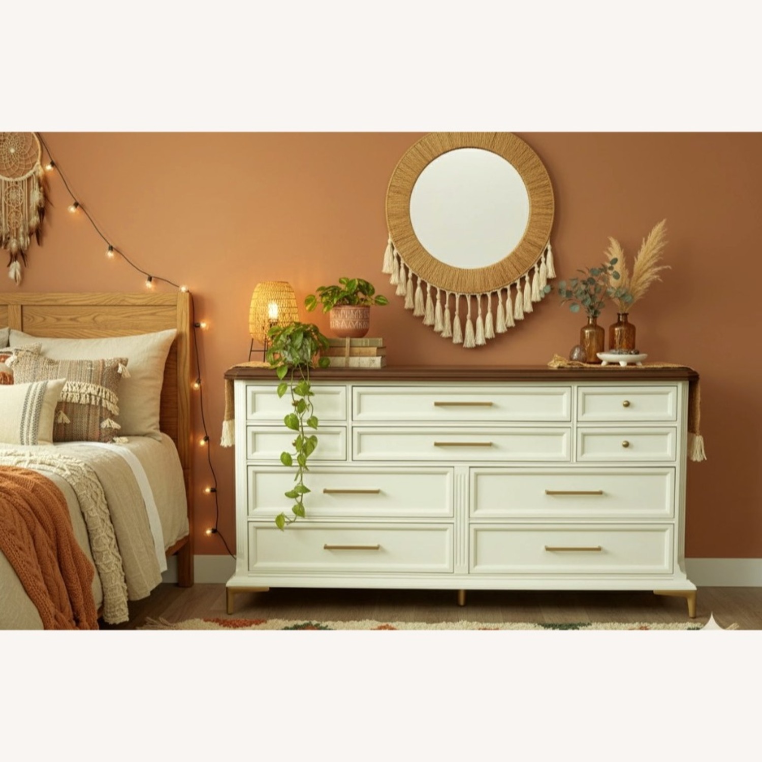 Bassett White Wood Dresser - image-9