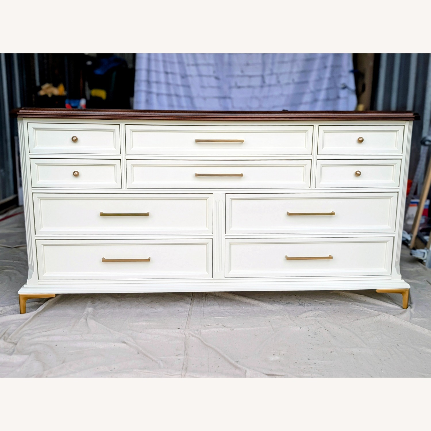 Bassett White Wood Dresser - image-2