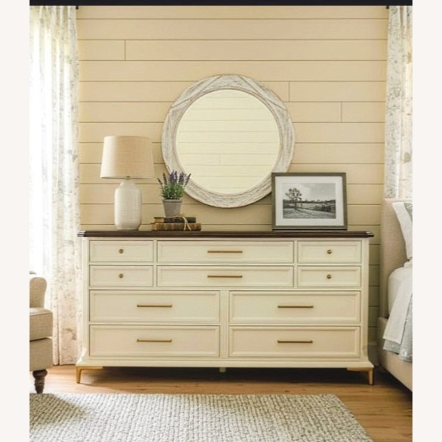 Bassett White Wood Dresser - image-1