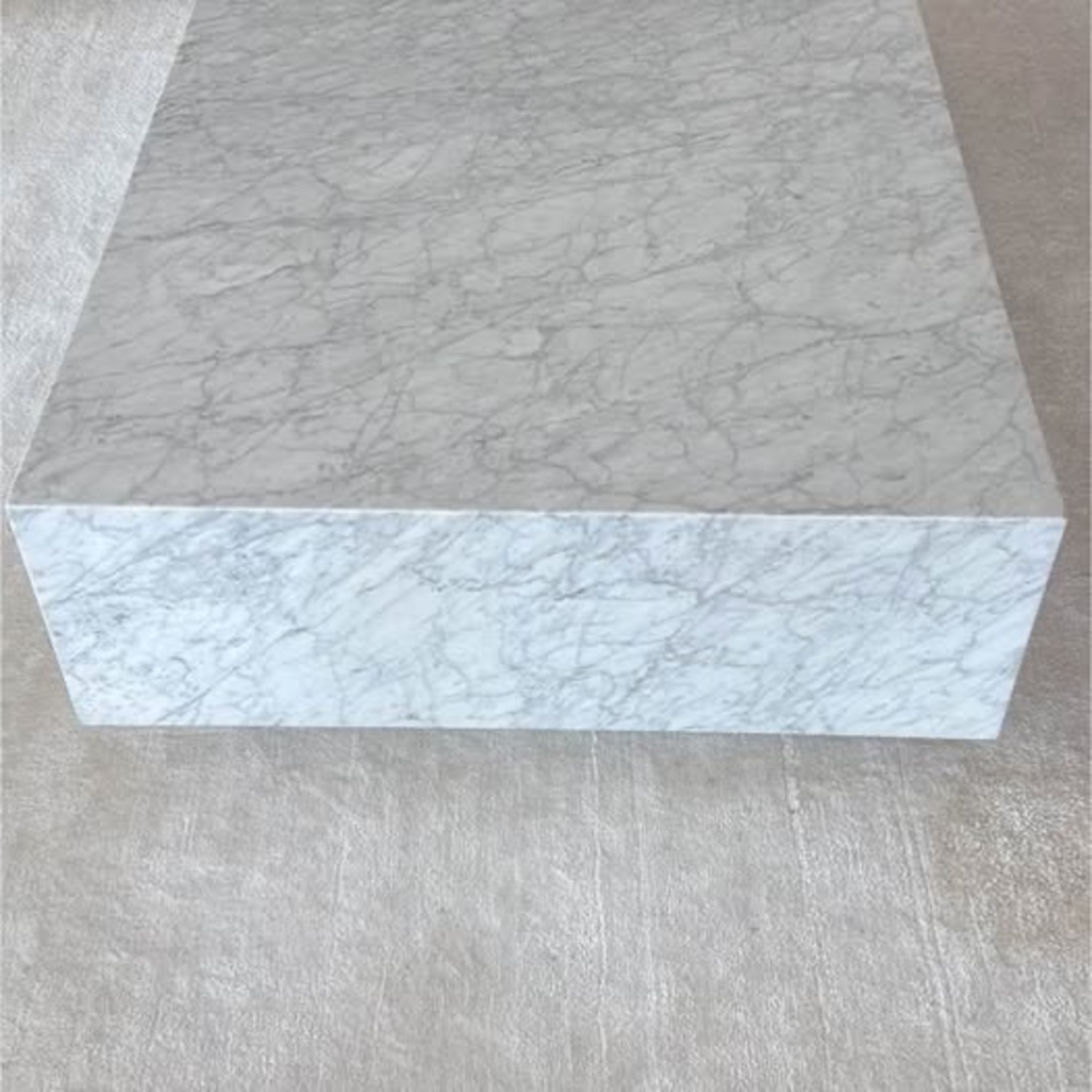 Restoration Hardware Marble Plinth Rectangular Coffee Table - image-3
