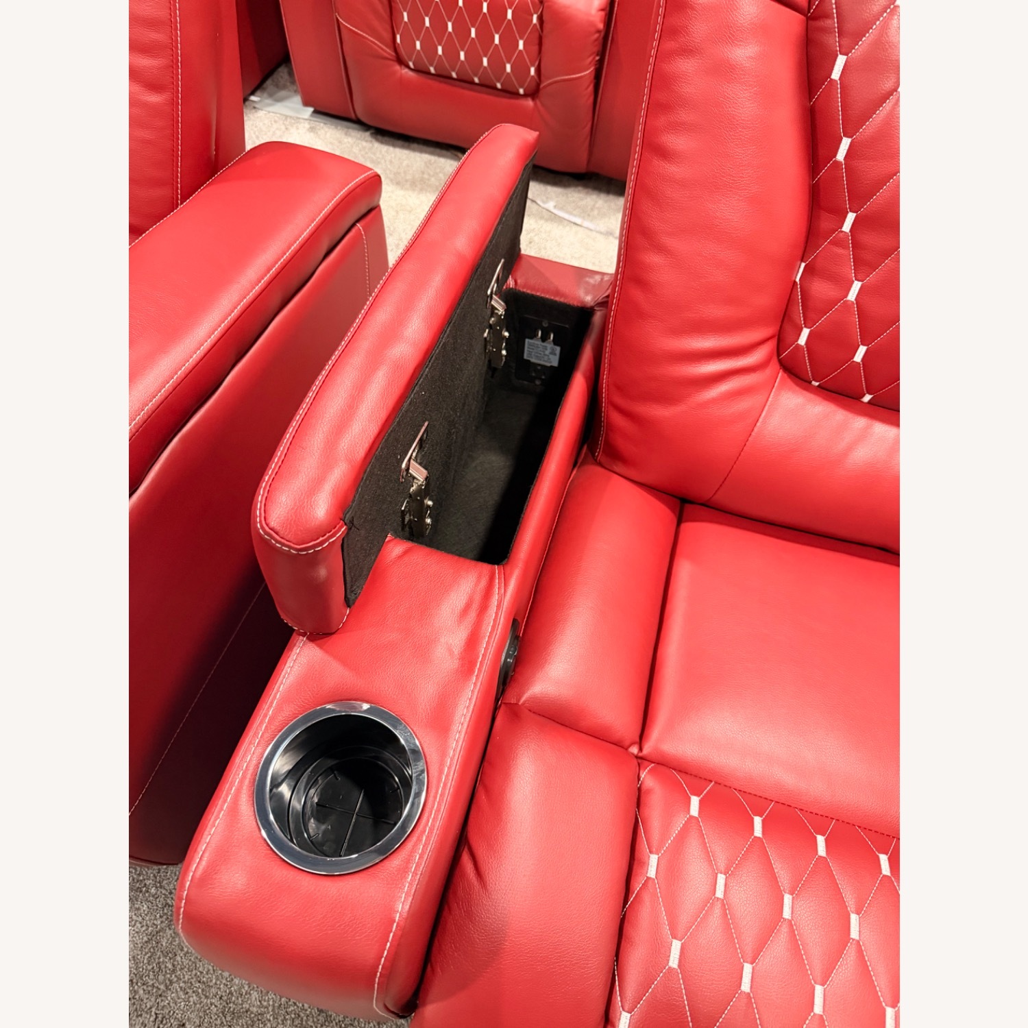 Red Leather Recliner - image-5