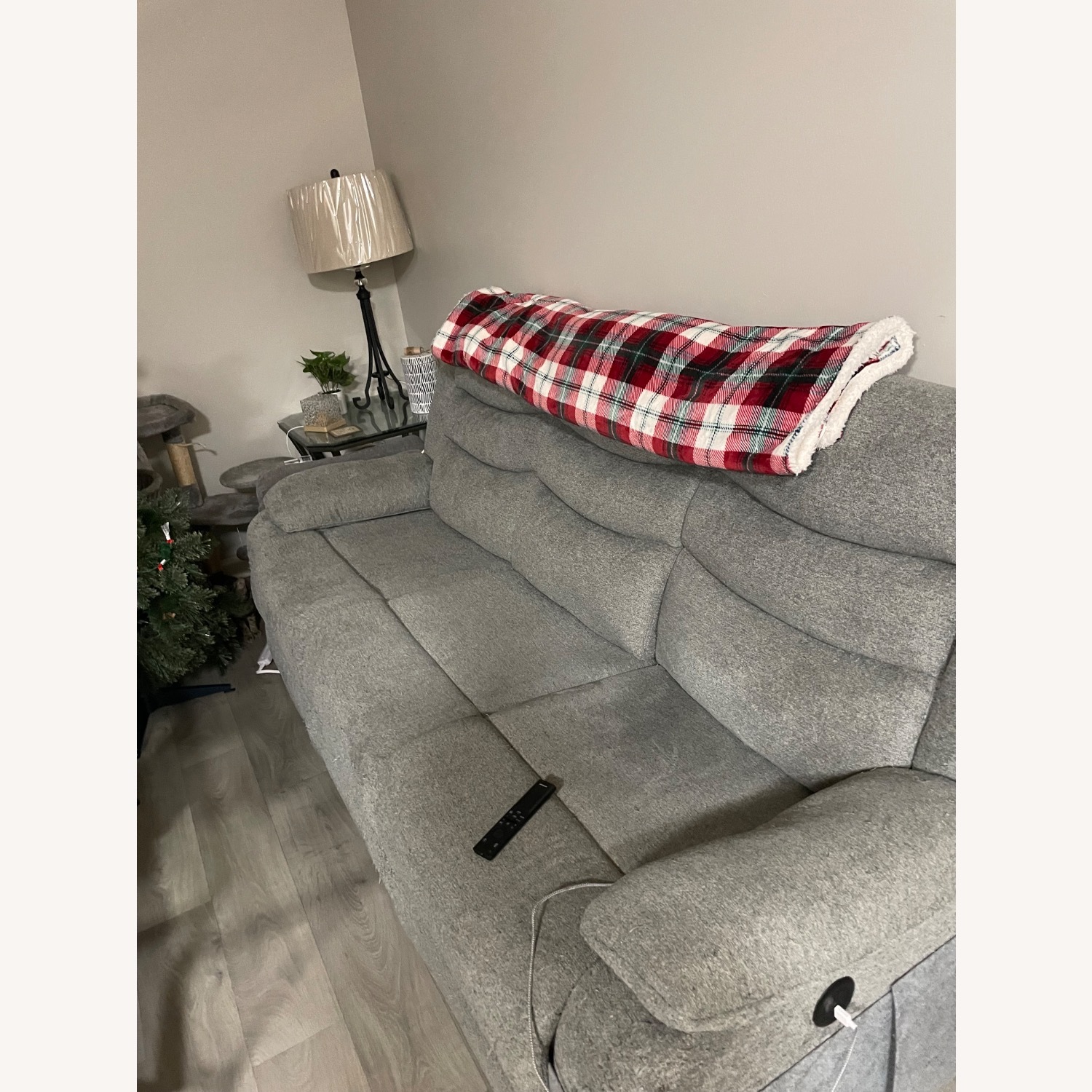 Grey Recliner Sofa - image-1