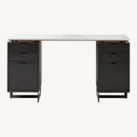 CB2 Black Marble Desk