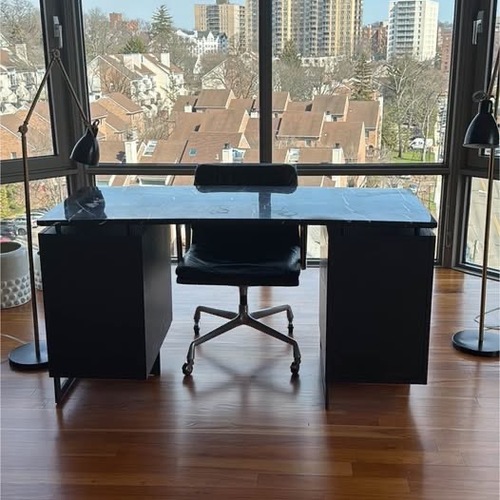 Used CB2 Black Marble Desk for sale on AptDeco