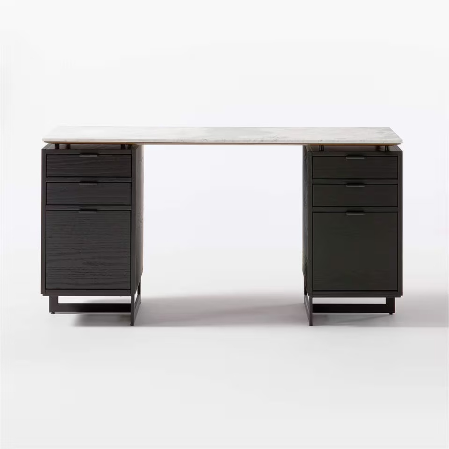 CB2 Black Marble Desk - image-4