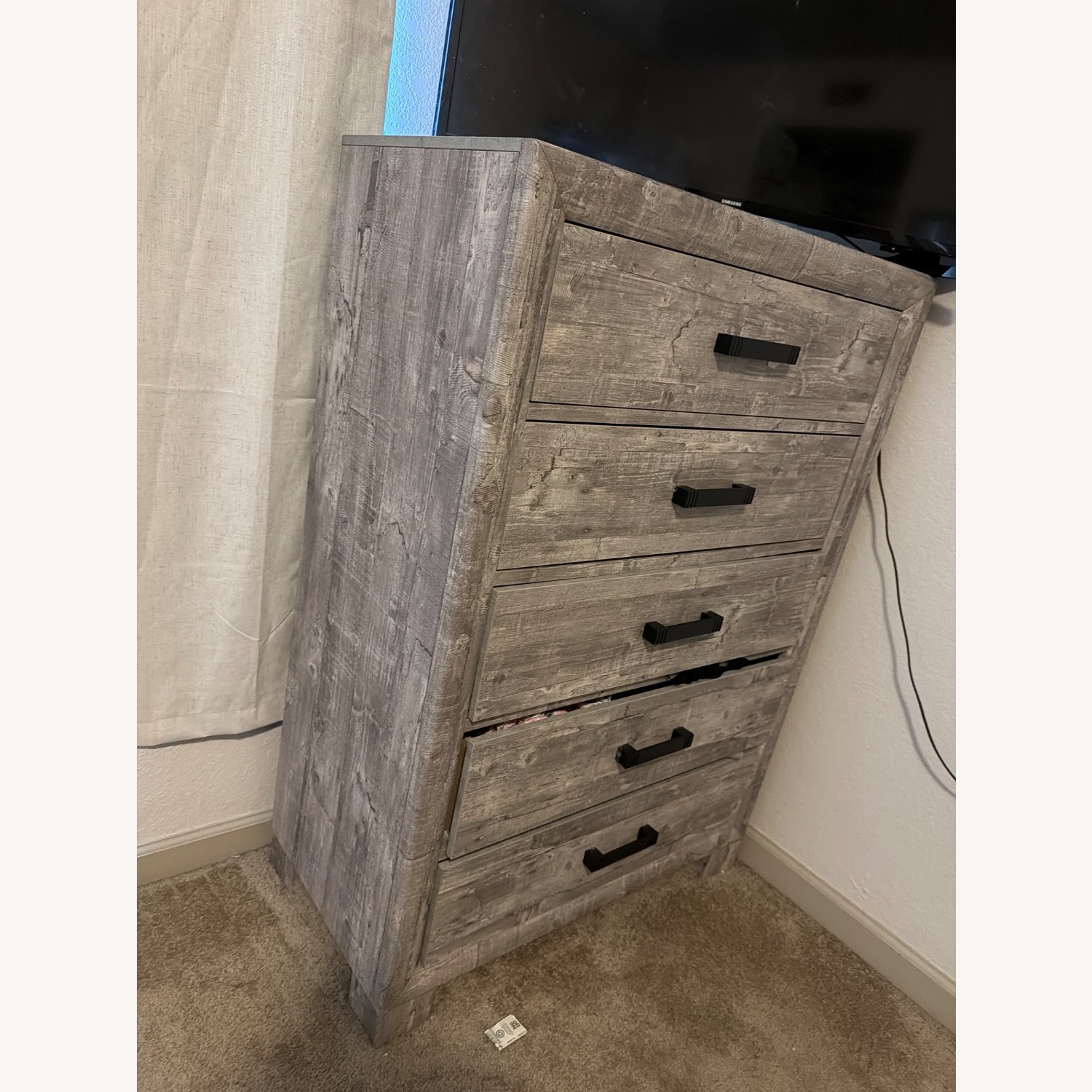 Light Gray Wood Chest - image-2