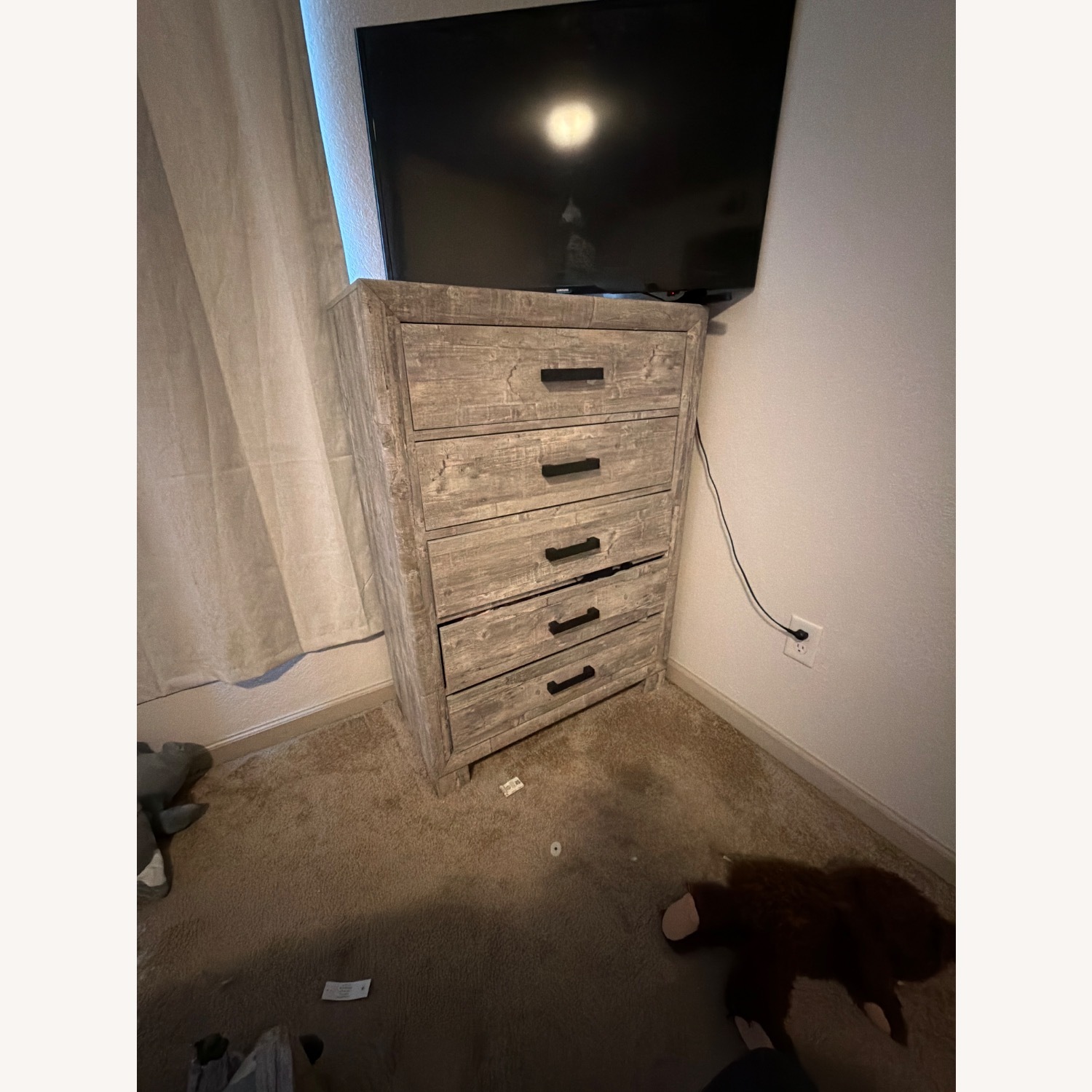 Light Gray Wood Chest - image-3