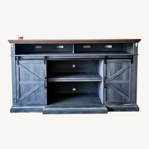 Used Dark Gray Wood Media Storage for sale on AptDeco