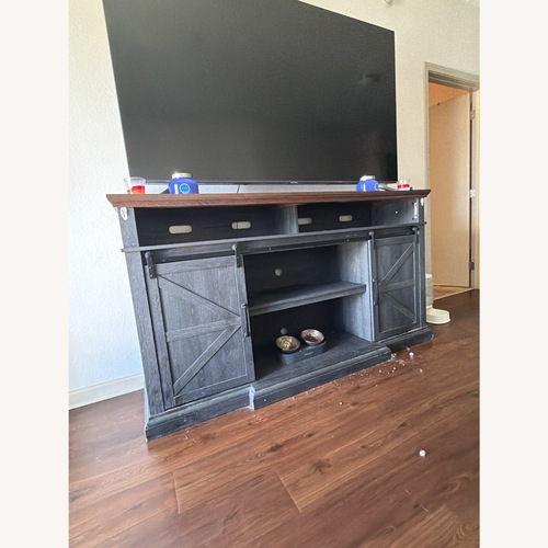 Used Dark Gray Wood Media Storage for sale on AptDeco