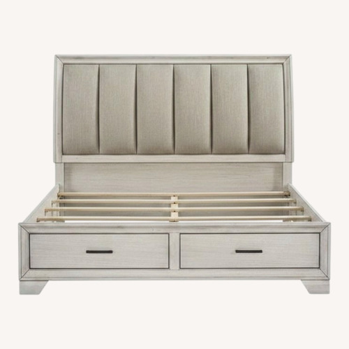 Used Queen Storage Bed White Oak for sale on AptDeco