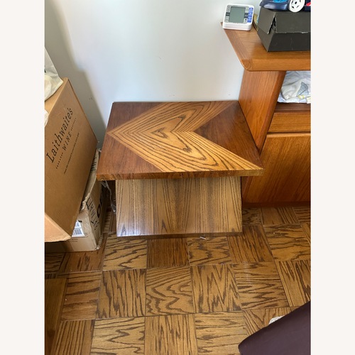 Used Lane Furniture Zig Zag Oak Side Tables Vintage  for sale on AptDeco