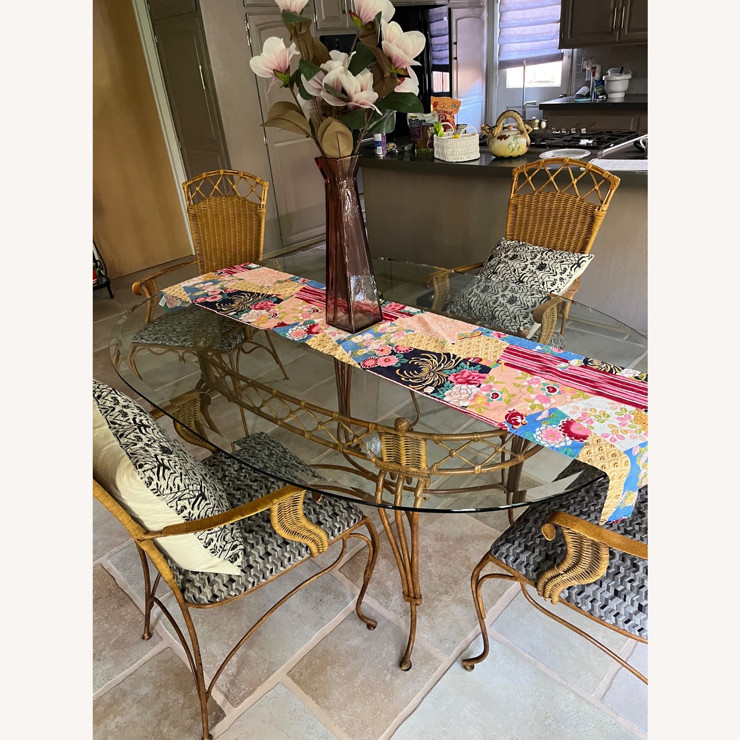 Rust Color Wrought Iron Dining Sets - image-1