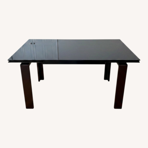 Used Calligaris Black Glass Dining Table for sale on AptDeco