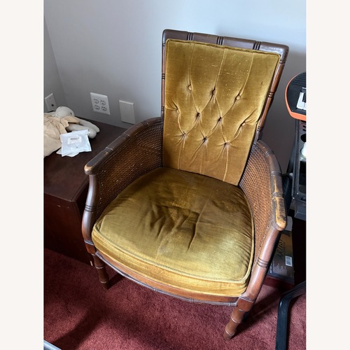 Used Antique French Provincial Wood + Cane Chair for sale on AptDeco