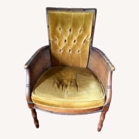 Antique French Provincial Wood + Cane Chair