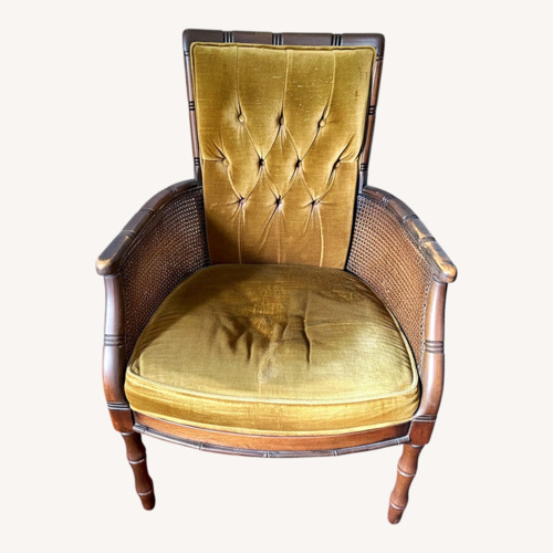 Used Antique French Provincial Wood + Cane Chair for sale on AptDeco