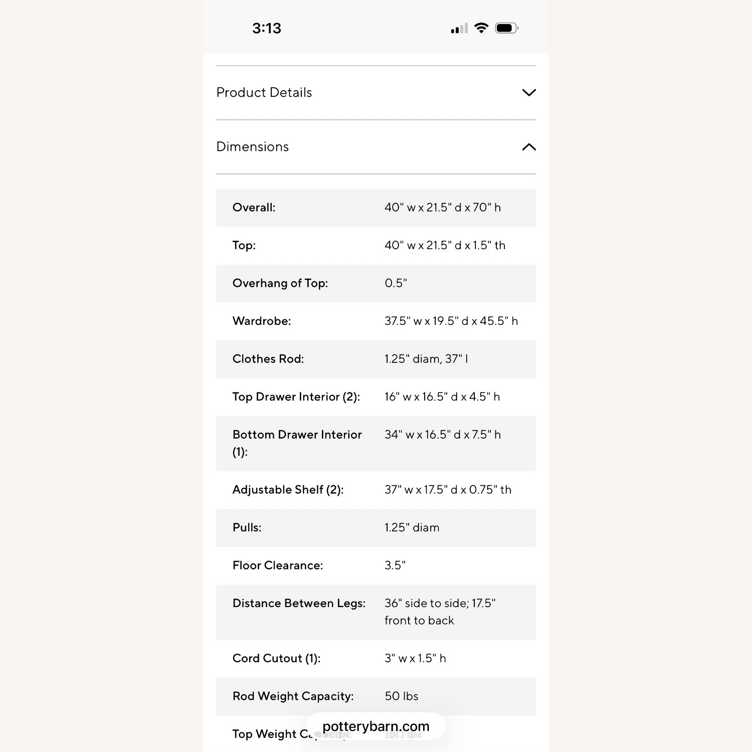 Pottery Barn Light Gray Wood Armoire - image-4