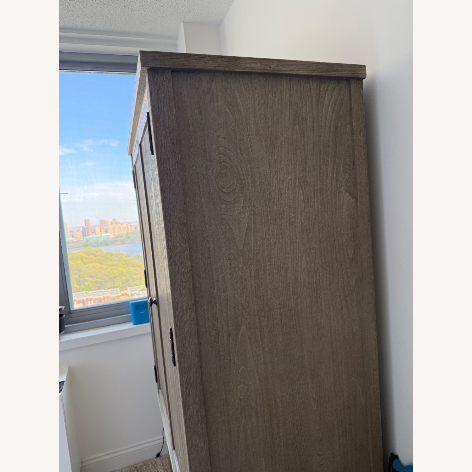 Pottery Barn Light Gray Wood Armoire - image-2