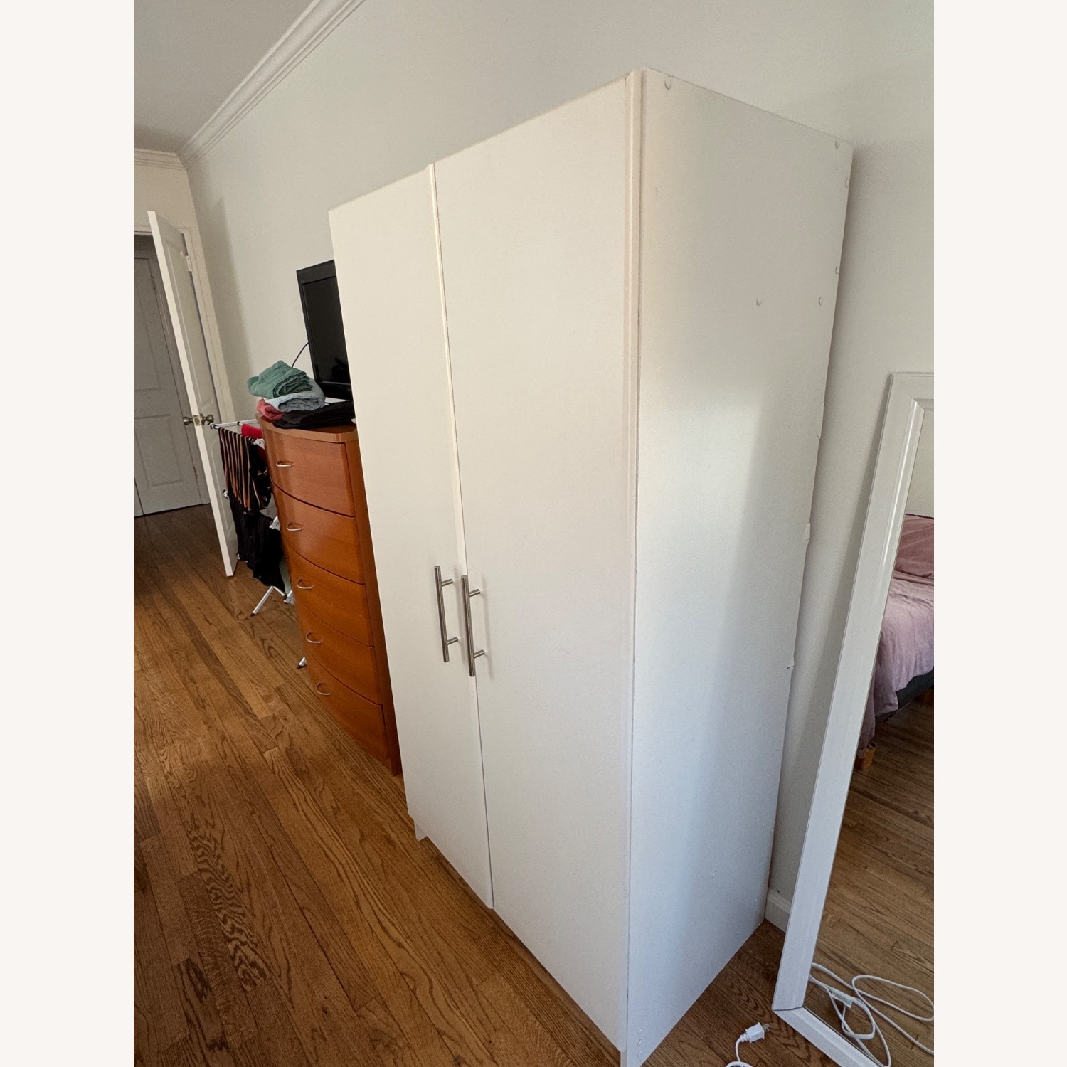 Prepac White Wood Armoire - image-1