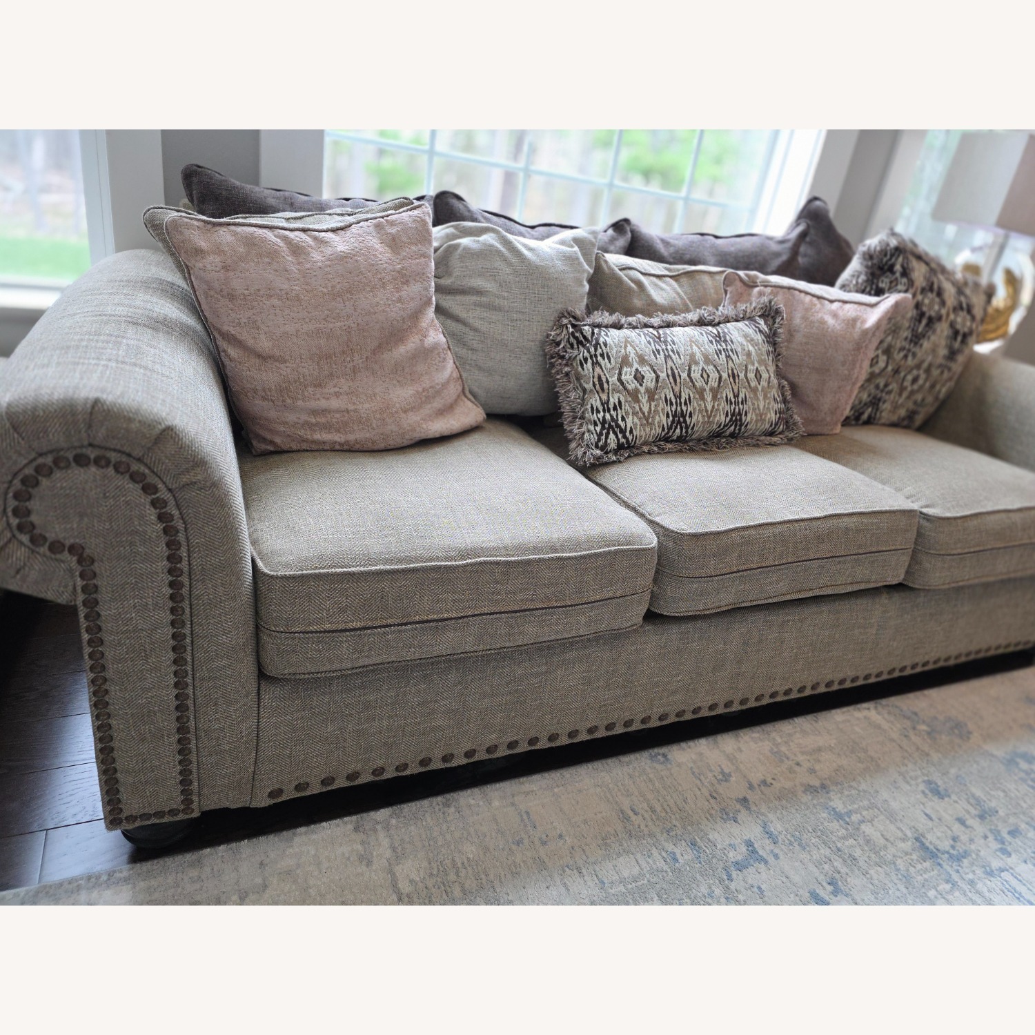 Ashley Furniture Natural Fabric 3+ Seater Sofa - image-4