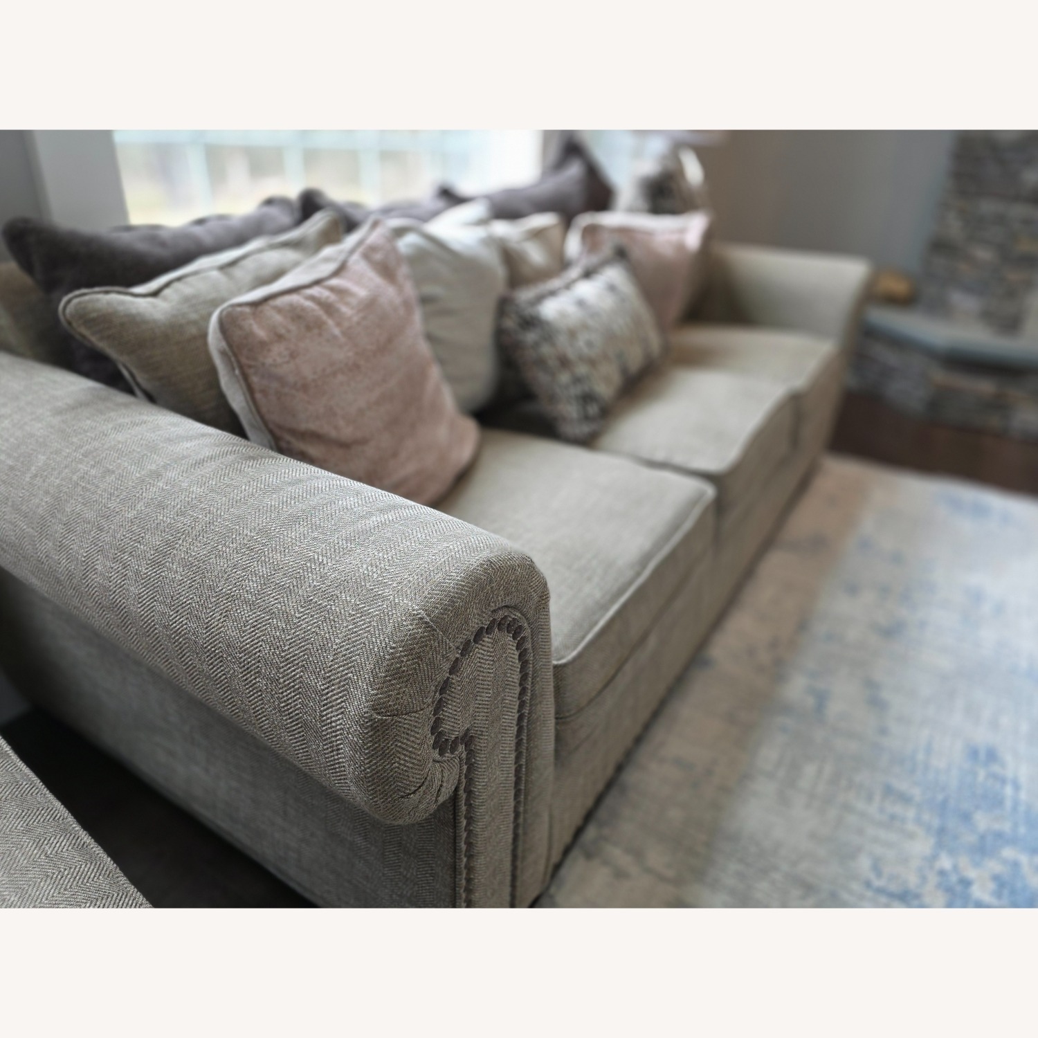 Ashley Furniture Natural Fabric 3+ Seater Sofa - image-3