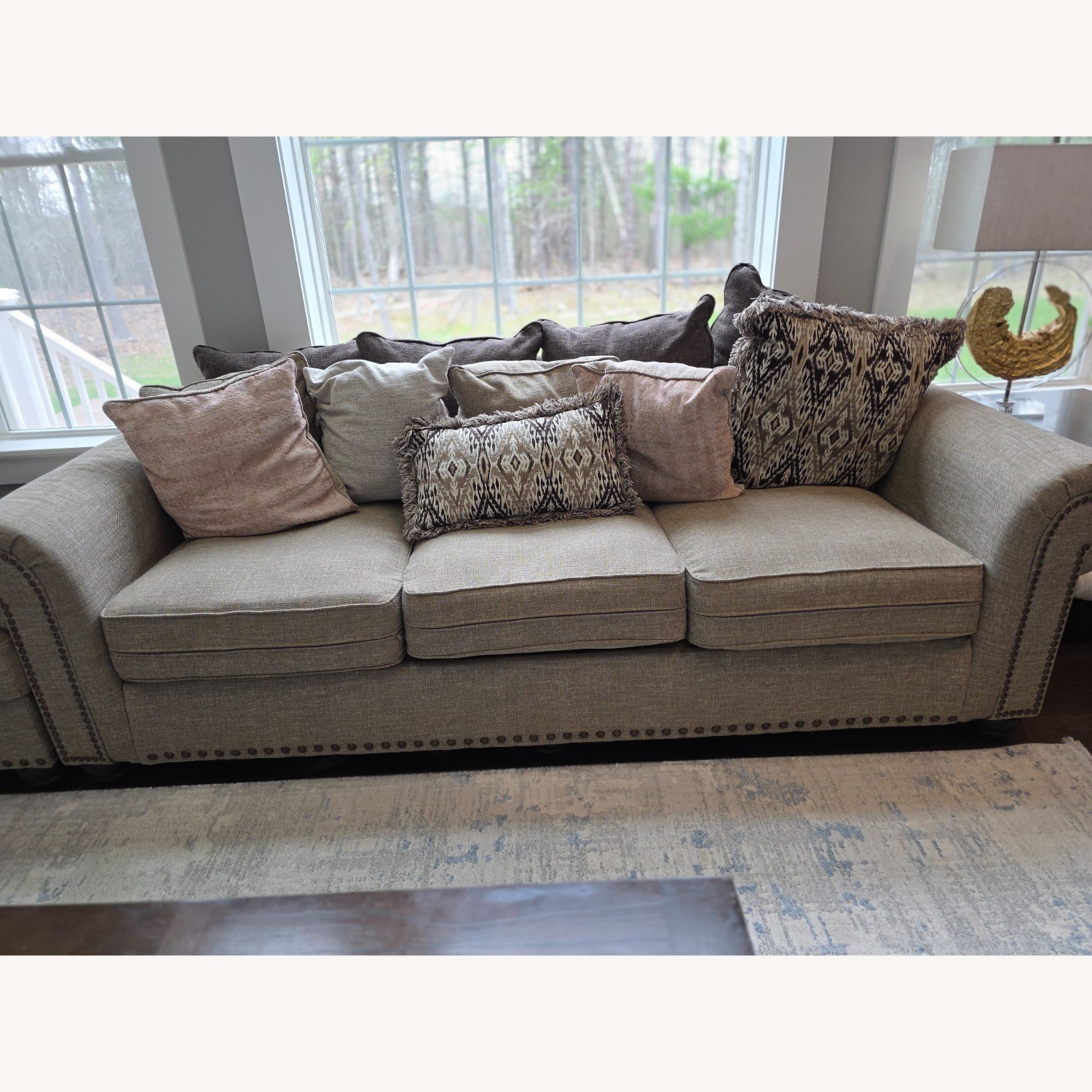 Ashley Furniture Natural Fabric 3+ Seater Sofa - image-9