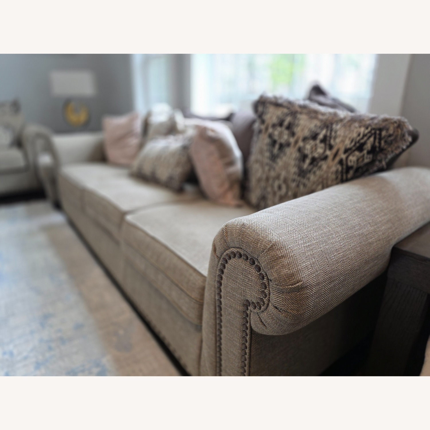 Ashley Furniture Natural Fabric 3+ Seater Sofa - image-5