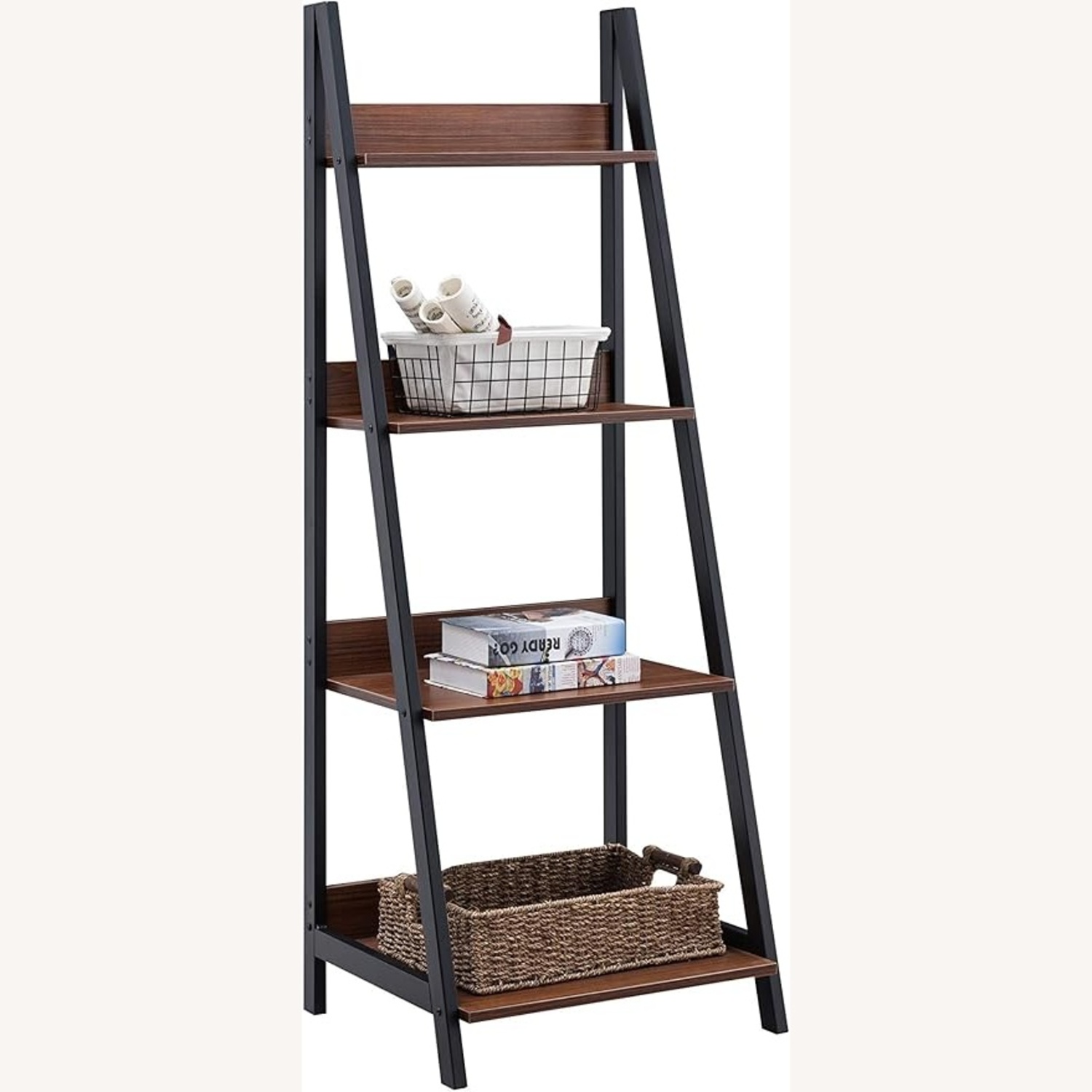 Amazon Dark Brown Industrial Ladder Shelf  - image-6