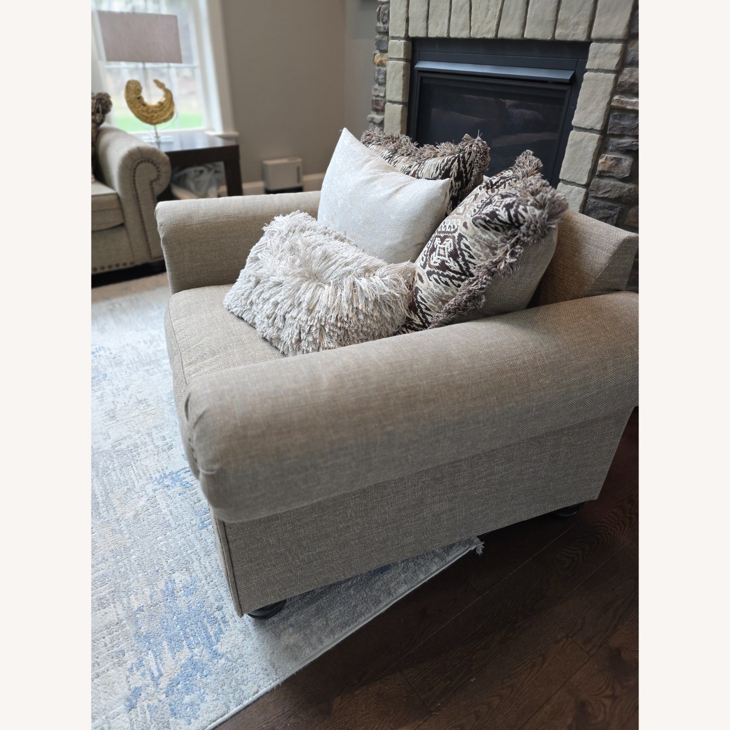 Ashley Furniture Natural Fabric Loveseat - image-2