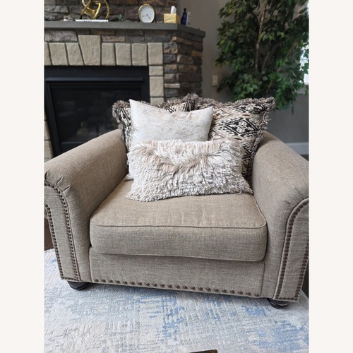 Used Ashley Furniture Natural Fabric Loveseat for sale on AptDeco