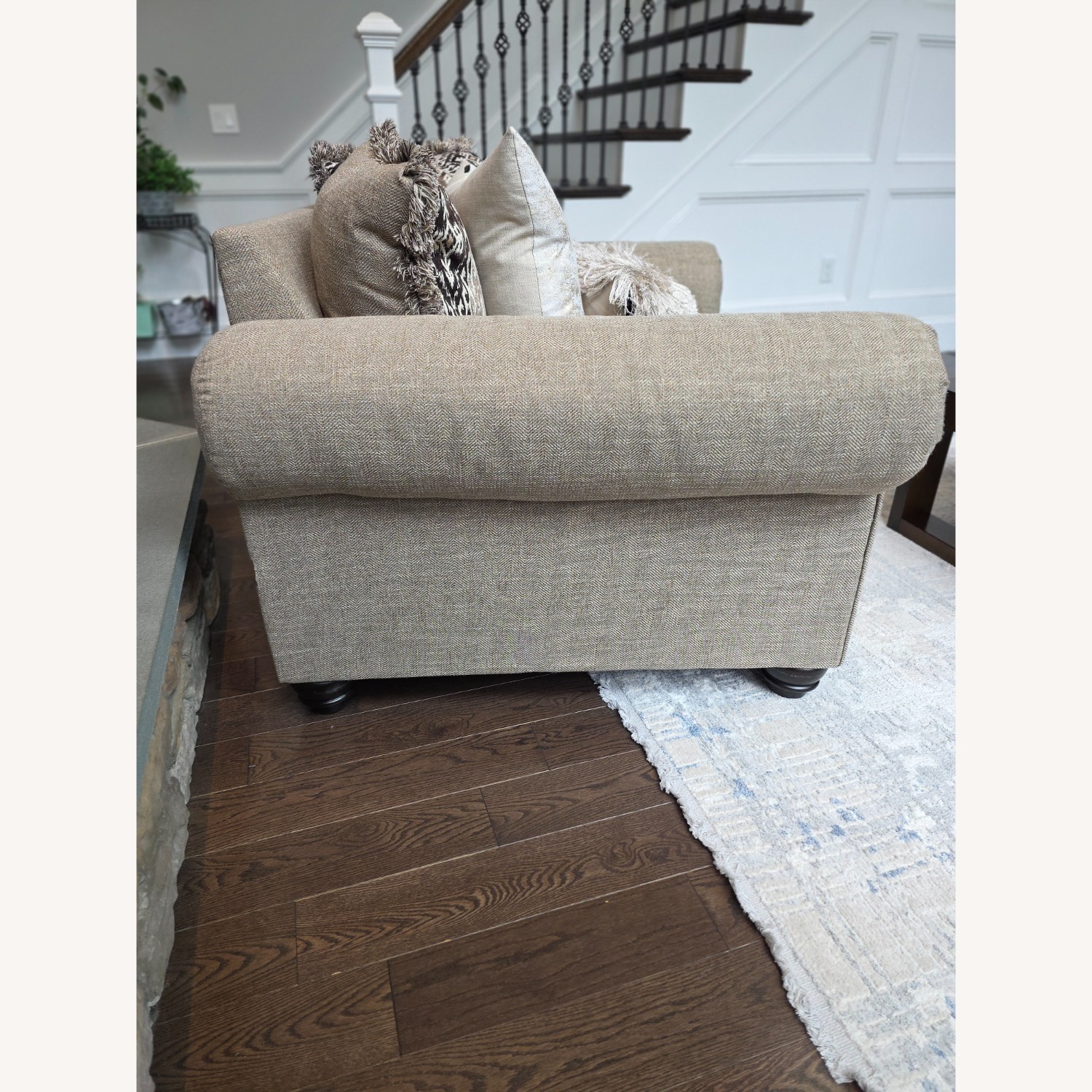 Ashley Furniture Natural Fabric Loveseat - image-3