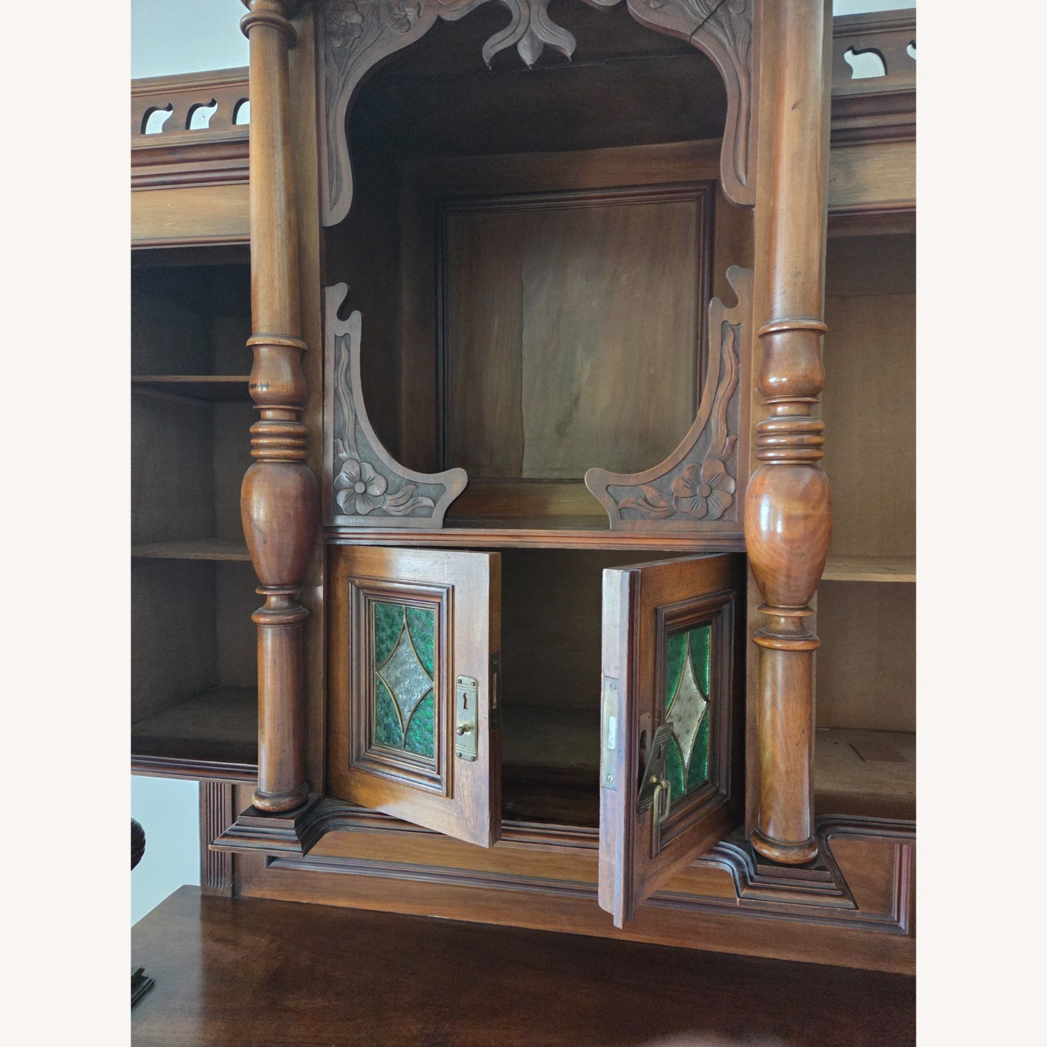 Dark Brown Wood Wall Unit - image-11