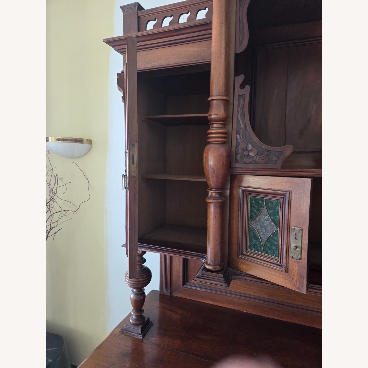 Dark Brown Wood Wall Unit - image-9