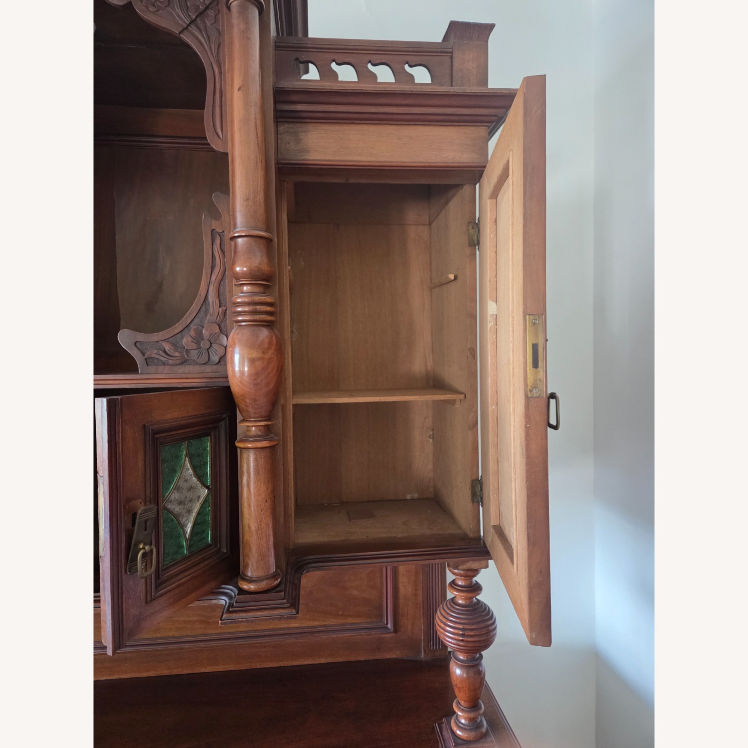 Dark Brown Wood Wall Unit - image-12