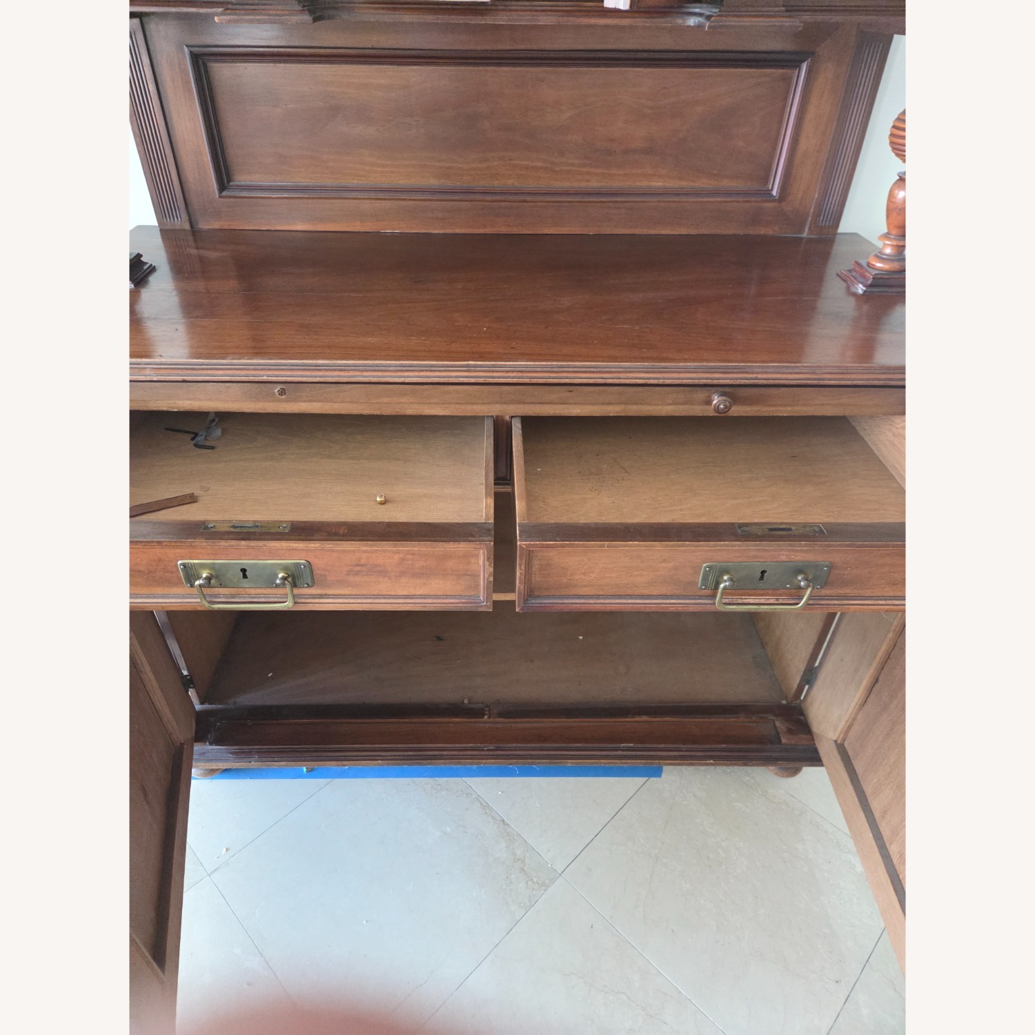 Dark Brown Wood Wall Unit - image-8