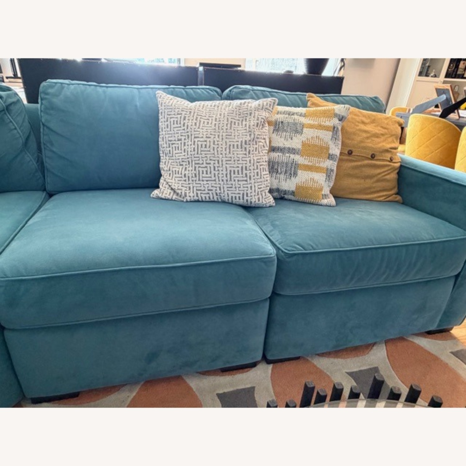 Macy's Radley Blue 5 Piece Sectional - image-9