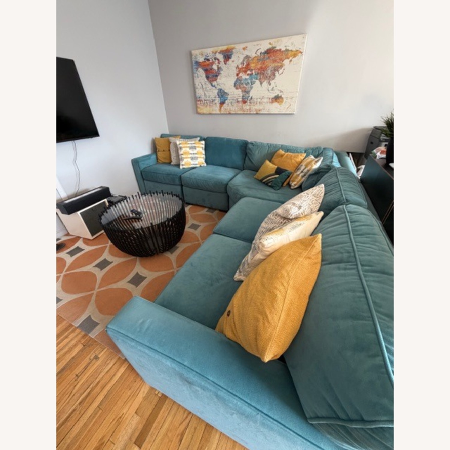 Macy's Radley Blue 5 Piece Sectional - image-2