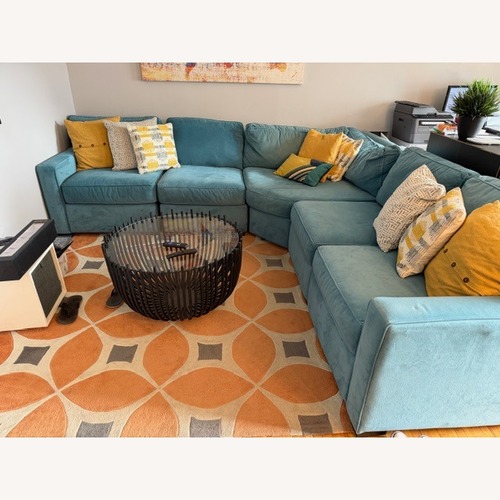 Used Macy's Radley Blue 5 Piece Sectional for sale on AptDeco