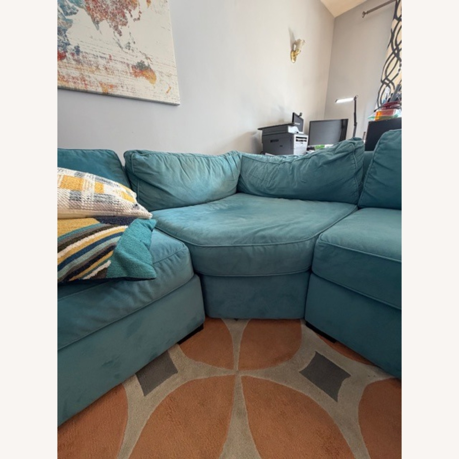 Macy's Radley Blue 5 Piece Sectional - image-4