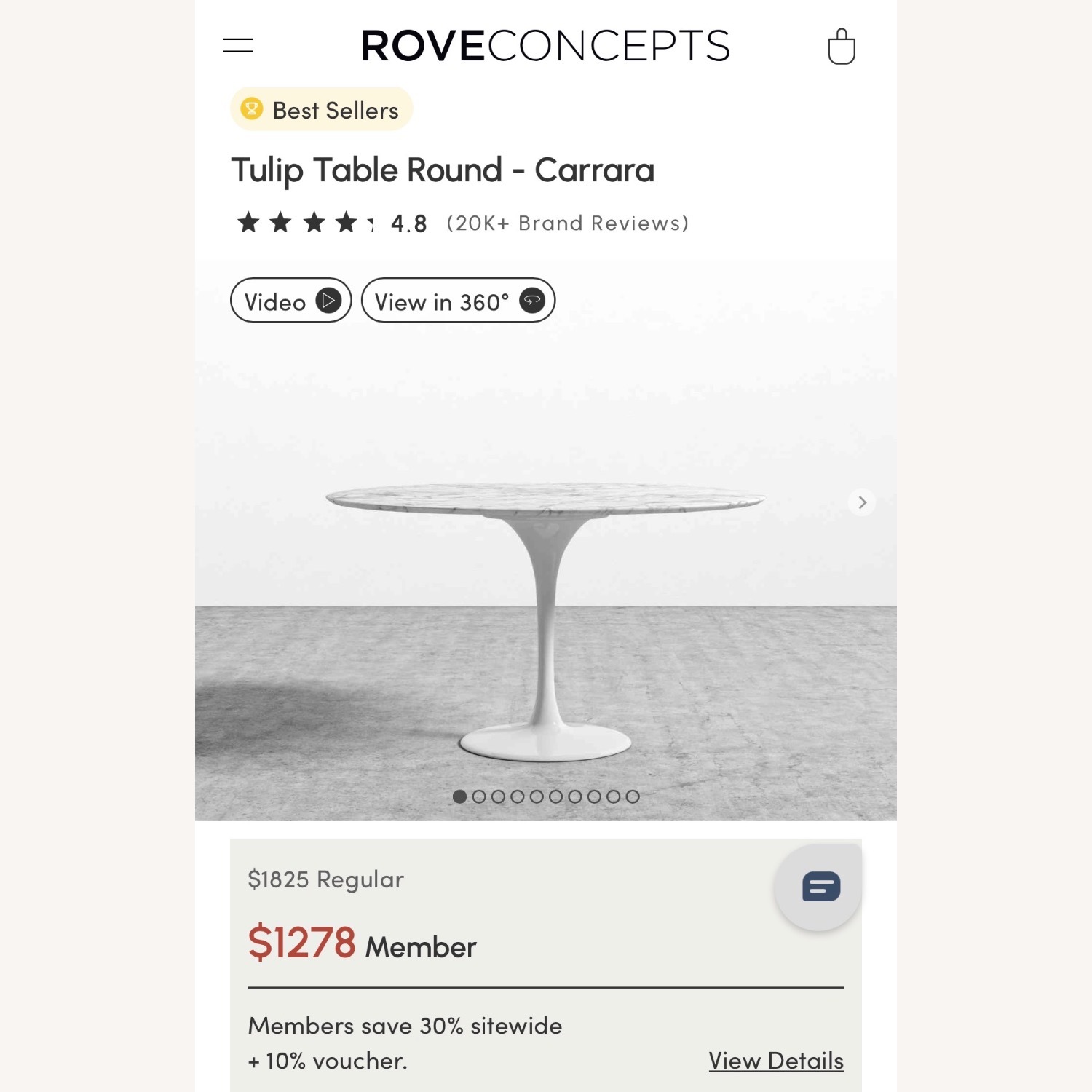 Rove Concepts White Marble Dining Table - image-7