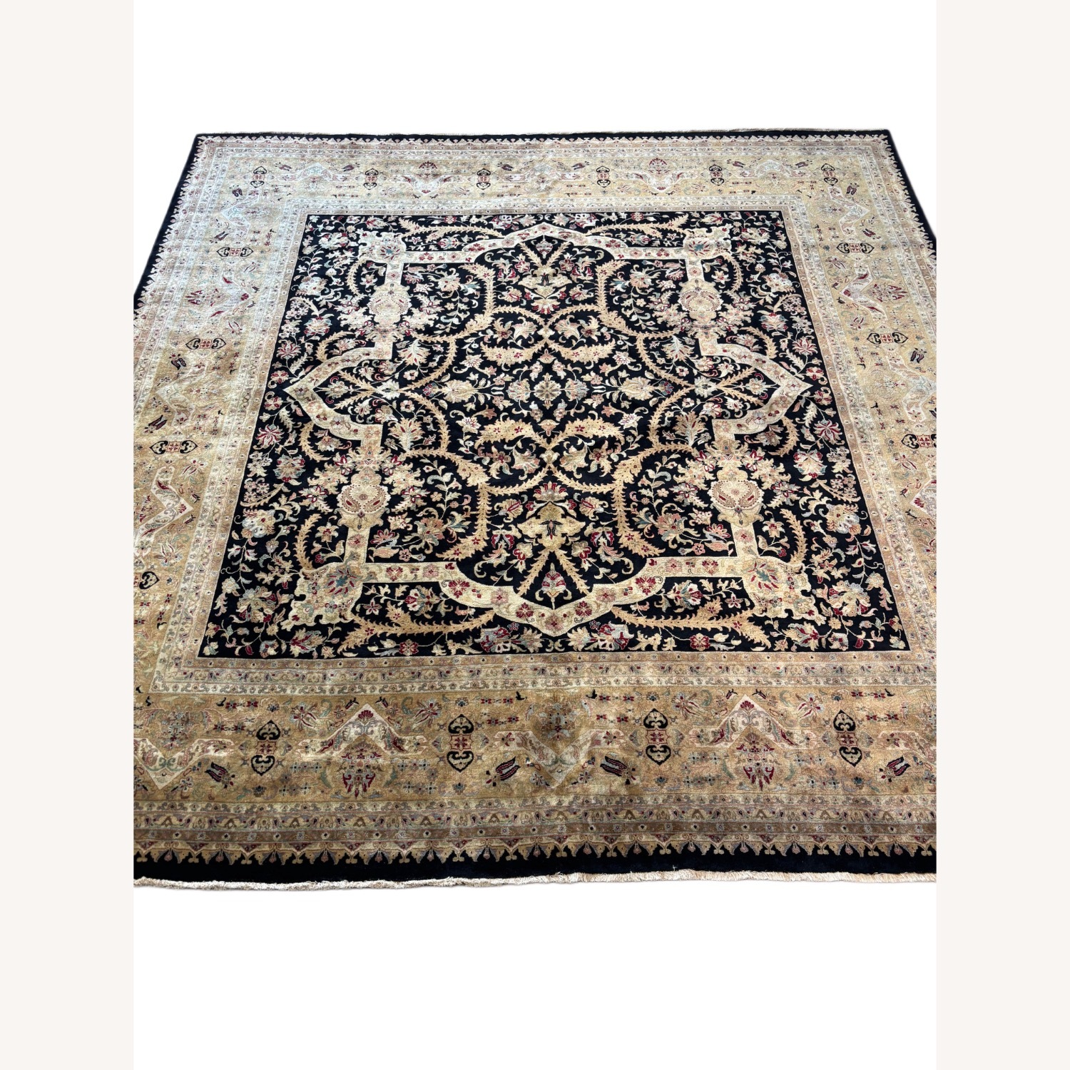 Black Wool Area Square Rug 12' x 12.3' - image-2