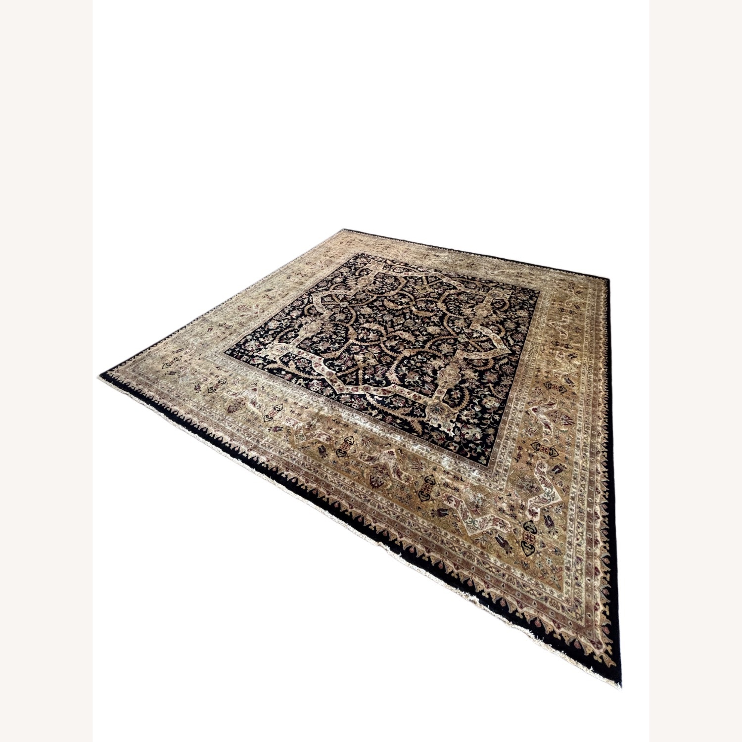 Black Wool Area Square Rug 12' x 12.3' - image-5