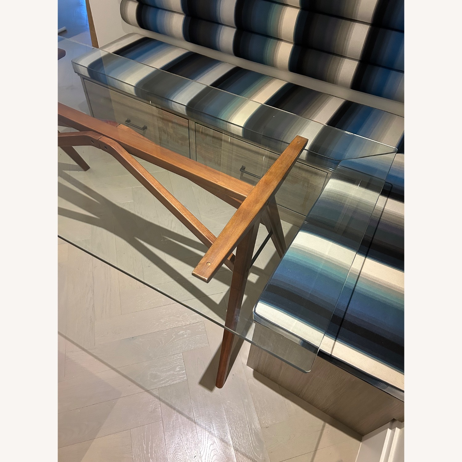 West Elm Dark Brown Glass Dining Table - image-2