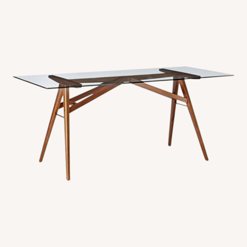 Used West Elm Dark Brown Glass Dining Table for sale on AptDeco