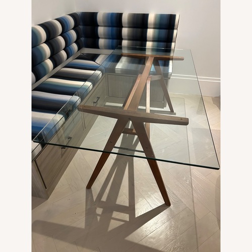 Used West Elm Dark Brown Glass Dining Table for sale on AptDeco