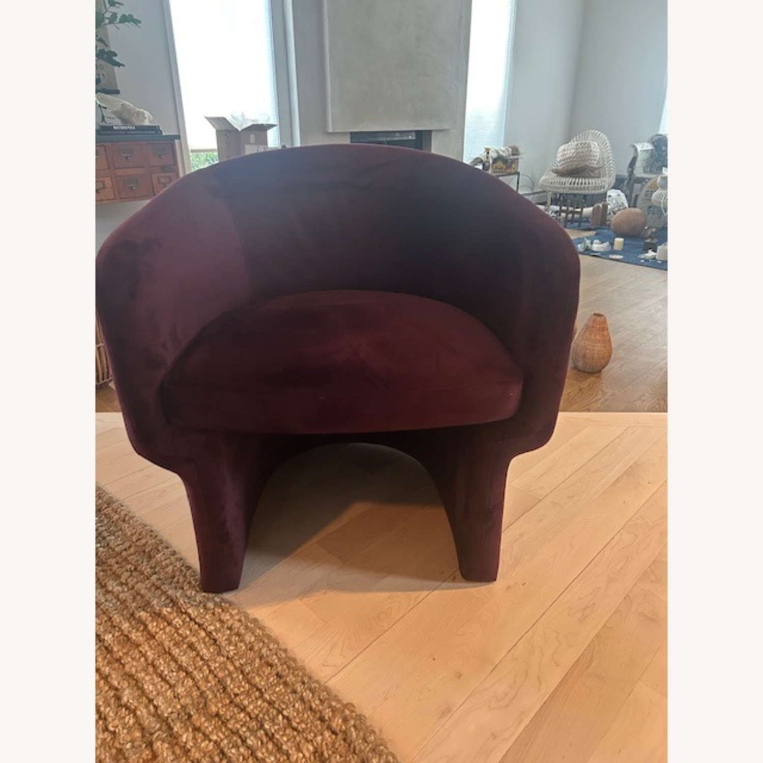 Jessie Burgundy Velvet Accent Chairs - image-5