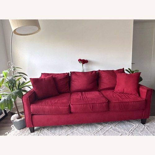 Used Bob's Discount Furniture Kylie Red 3+ Seater Sofa for sale on AptDeco